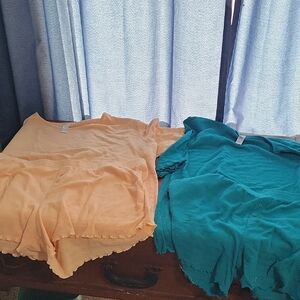 Peach and Teal Women's Pajama Sets